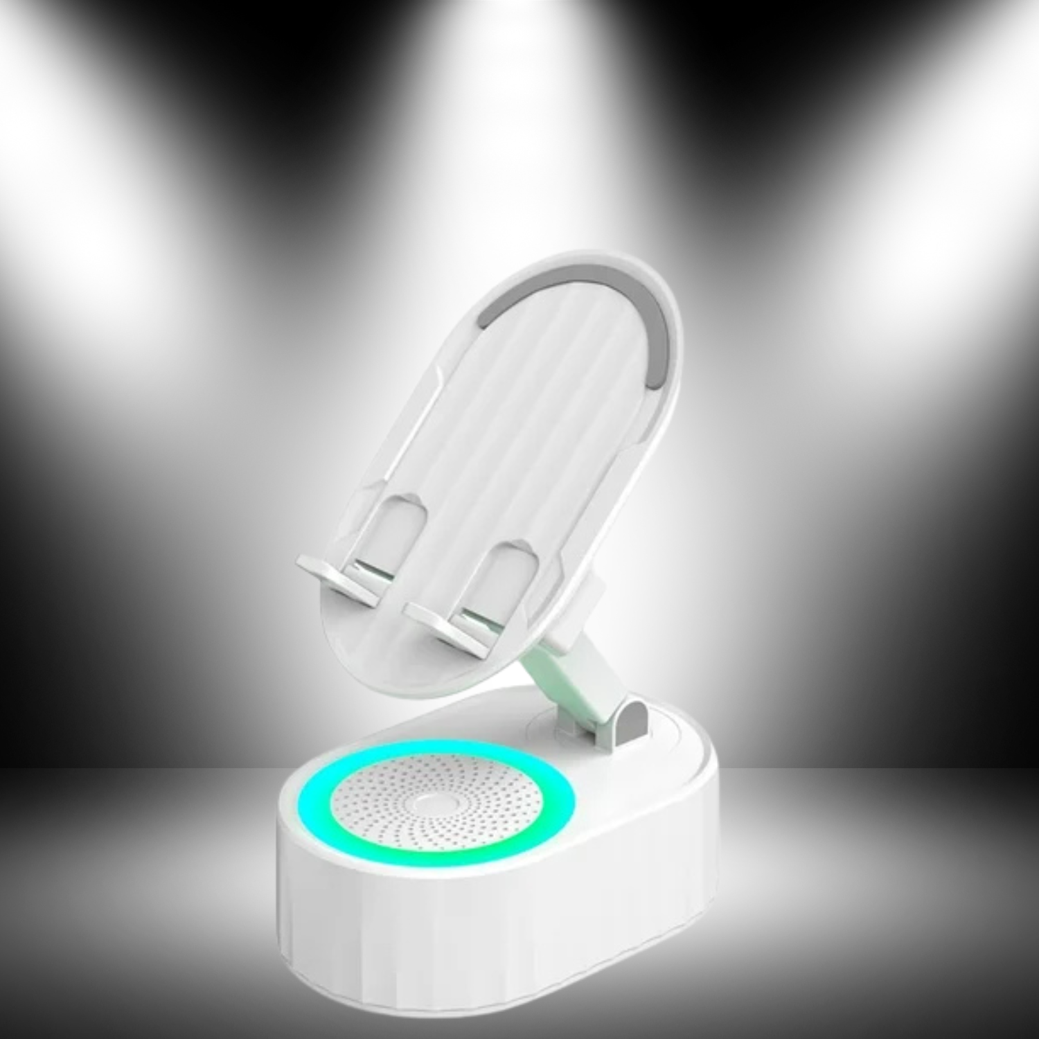 ZenCharge Hub – 3-in 1 Drahtloser Ladegerät, Automatischer Handyhalter & Lautsprecher