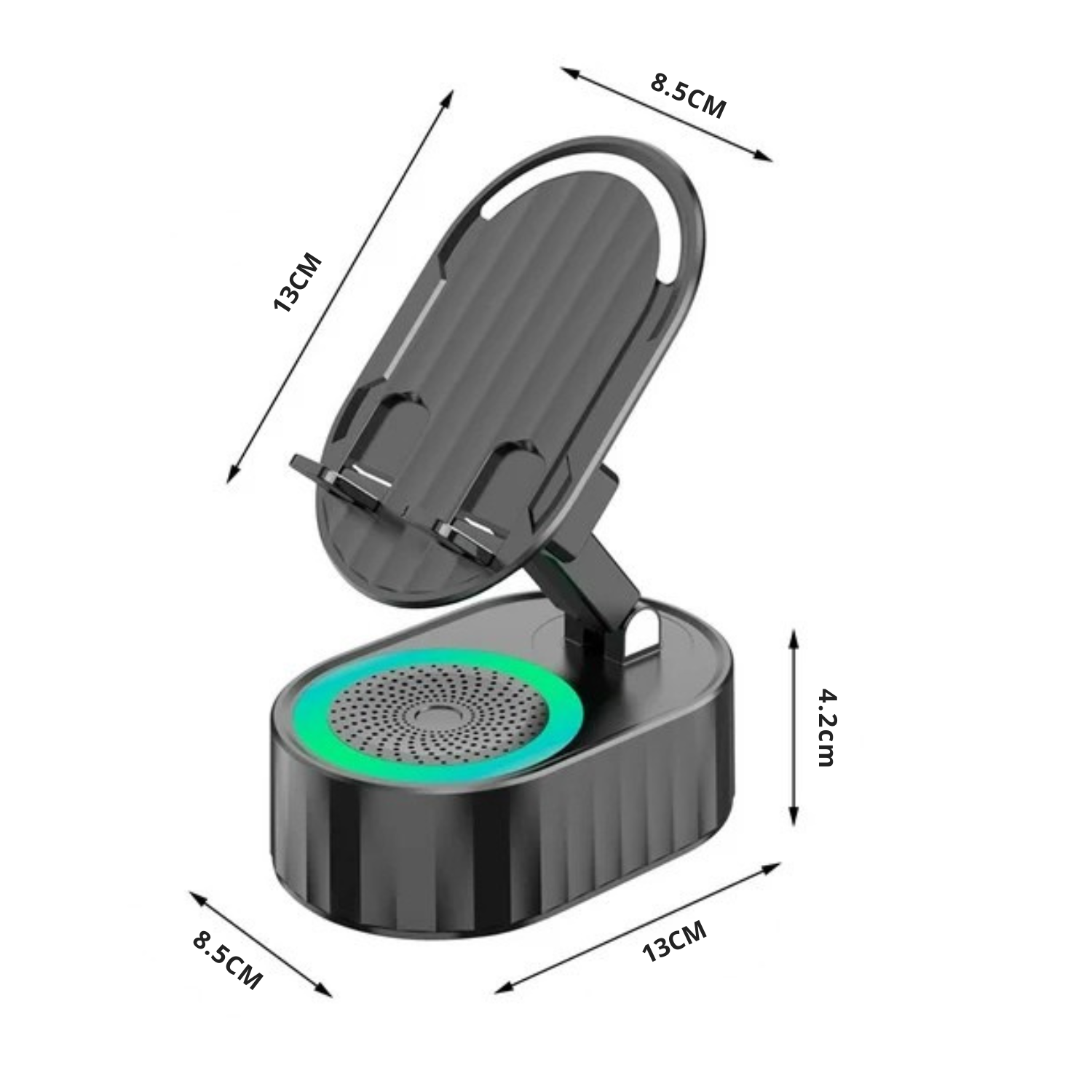 ZenCharge Hub – 3-in 1 Drahtloser Ladegerät, Automatischer Handyhalter & Lautsprecher