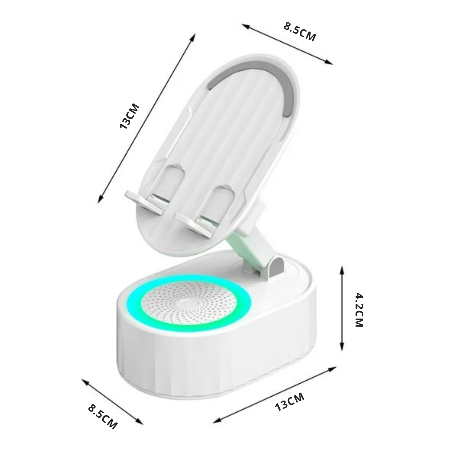 ZenCharge Hub – 3-in 1 Drahtloser Ladegerät, Automatischer Handyhalter & Lautsprecher