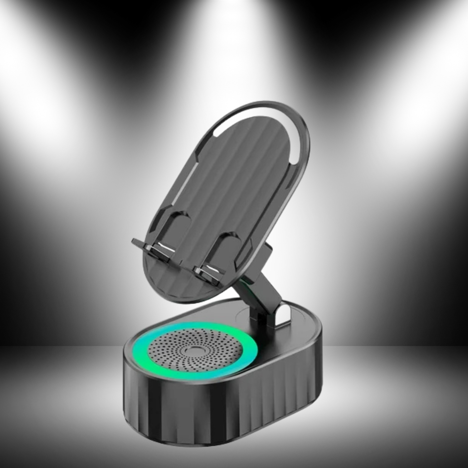 ZenCharge Hub – 3-in 1 Drahtloser Ladegerät, Automatischer Handyhalter & Lautsprecher